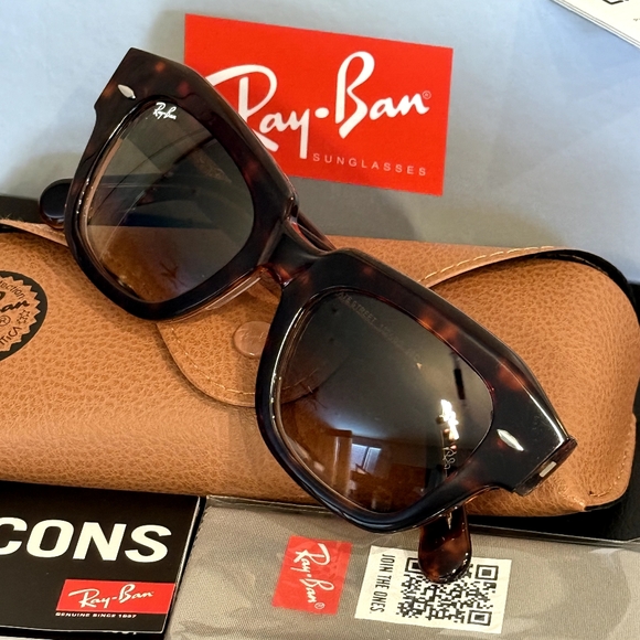 LIKE NEW Ray-Ban State Street Tortoise Gradient Brown RB2186 Sunglasses main image 9